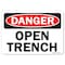 Signmission Safety Sign, OSHA Danger, 5" Height, Open Trench, Landscape OS-DS-D-57-L-19457 - alternate 1